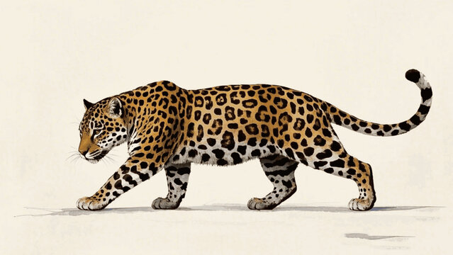 Shadow Jungle wash jaguar isolated watercolor vector illustration svg 