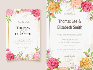 Beautiful Floral Wedding Invitation Card Template