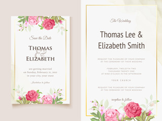 Beautiful Floral Wedding Invitation Card Template