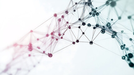 A robotic manipulator with bio inspired joint movement, extending toward an invisible object, softly backlit against a white lab backdrop