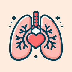 Healthy Lungs and Heart Icon