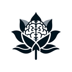 Mindfulness Brain in Lotus Flower