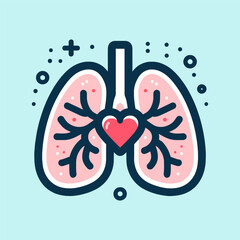 Healthy Lungs and Heart Icon