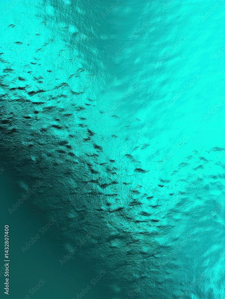 Poster abstract teal water surface with light reflections creating a textured background for creative proje