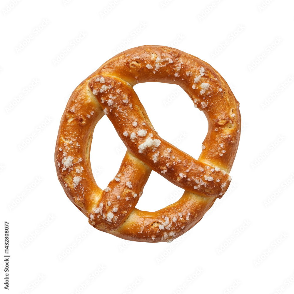 Poster isolated pretzel resting on a clean transparent background highlighting its traditional twisted shap