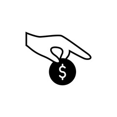 Money icon vector. Finance illustration sign. Dollar symbol. banking or bank logo.