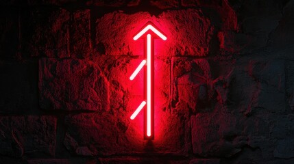 Red Arrow on Stone Wall
