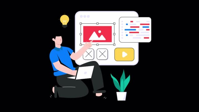 Web Development Motion Graphic Rendering with Transparent Alpha Channel and 4K Resolution