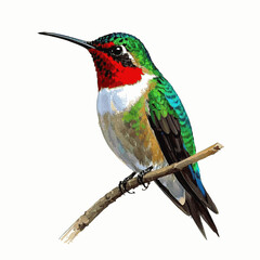 Nectar's flight in flow hummingbird isolated watercolor vector illustration svg 