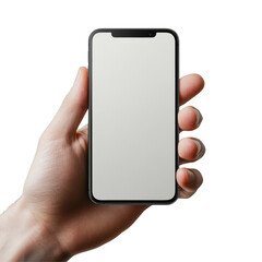Mobile phone screen mockup held in hand with blank display, ideal for showcasing app designs, Mobile phone screen mockup, smartphone display mockup and money, dollars