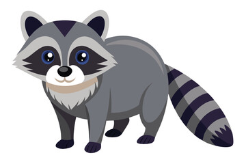 Illustrator of raccoon on white