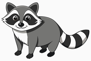 Illustrator of raccoon on white