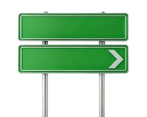 blank green road sign