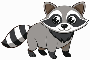 Illustrator of raccoon on white