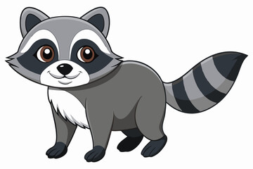 Illustrator of raccoon on white