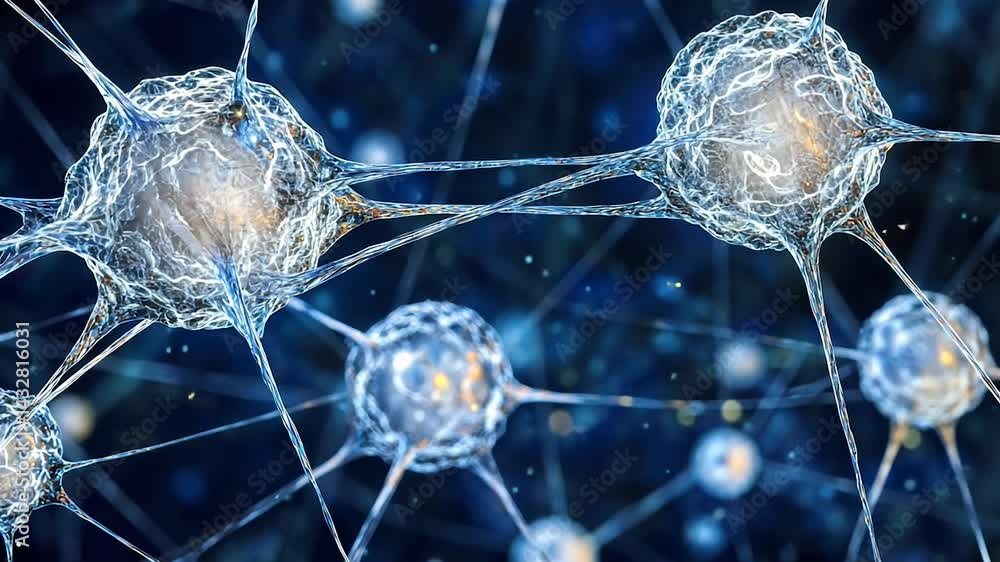 Poster detailed view of interconnected neurons.