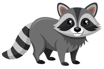 Illustrator of raccoon on white