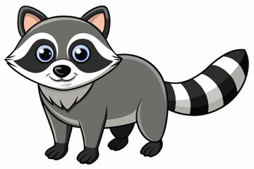 Illustrator of raccoon on white