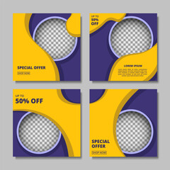 social media banner template black and yellow combination with image space