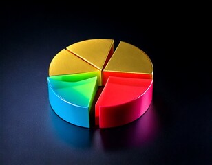 Fototapeta premium breaking into segments with colorful lighting 