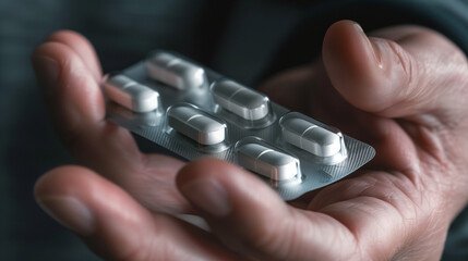 Close-up of Hands Holding an Opened Pill Package Ready for Medication, Representing Healthcare, Treatment, and the Pharmaceutical Industry