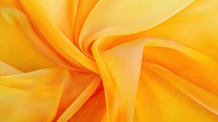 A close-up view of a vibrant yellow fabric with a smooth texture and a slightly crinkled appearance.