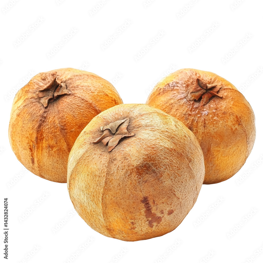 Poster santol fruit displayed on a transparent background showcasing its unique texture and shape, santol f