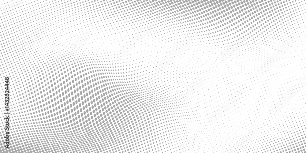 Wall mural halftone gradient. dotted gradient, smooth dots spraying and halftones dot background seamless horiz