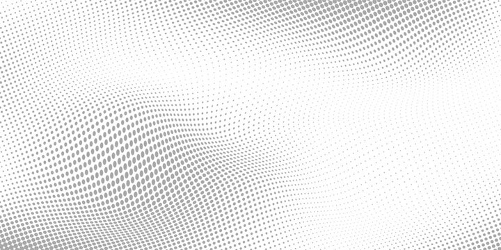 Halftone gradient. Dotted gradient, smooth dots spraying and halftones dot background seamless horizontal geometric pattern vector template set.