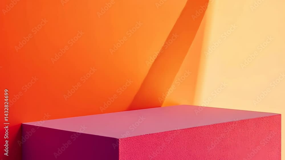Poster exploring the vibrant interplay of colors in an artistic setting filled with warm hues and geometric
