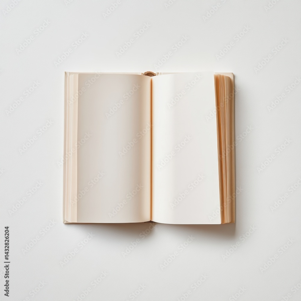 Aufkleber open book with blank pages on white background inviting creativity and imagination for writing and j