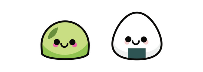 Set Sushi Icons Cute