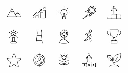 Fototapeta premium personal-growth-and-success-icon-set-with-editable (1).eps