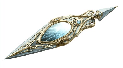 Ornate fantasy dagger with lightning inlay.