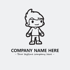 Flower illustration black and white for logo company vector image
