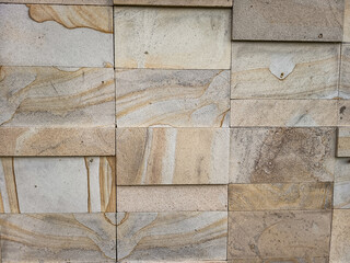 Rectangular natural rock wall tile texture for 3D rendering material and background.