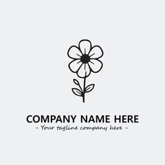 Flower illustration black and white for logo company vector image

