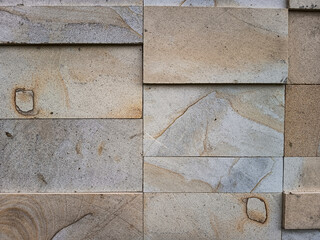 Rectangular natural rock wall tile texture for 3D rendering material and background.