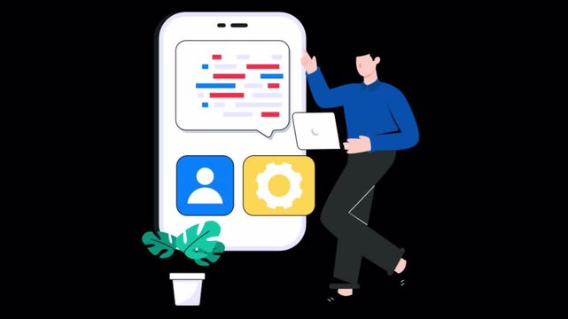 App Coding Motion Graphic Rendering with Transparent Alpha Channel and 4K Resolution