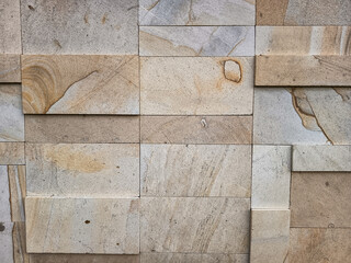 Rectangular natural rock wall tile texture for 3D rendering material and background.