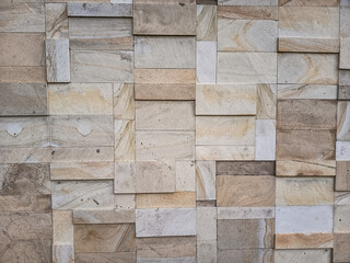 Rectangular natural rock wall tile texture for 3D rendering material and background.