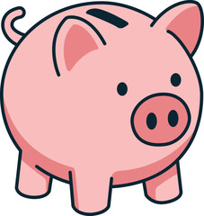 분홍색 돼지 저금통의 일러스트