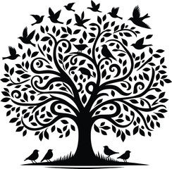 Obraz premium vector tree silhouette
