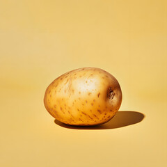 Simple Potato Portrait: An artistic and delicious image of a singular, freshly harvested potato sits on a gradient, evoking feelings of culinary potential. 