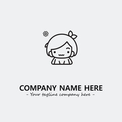 Flower illustration black and white for logo company vector image
