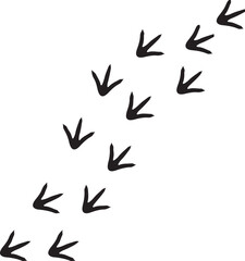 Simple chicken footprint in black on white background