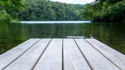 Serene Lake View from Wooden Dock