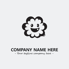 Flower illustration black and white for logo company vector image
