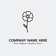 Flower illustration black and white for logo company vector image
