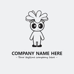 Flower illustration black and white for logo company vector image
